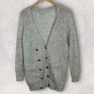 Madewell Mohair Blend Double Breasted Knit Cardigan Sweater Grey Size Large Boho